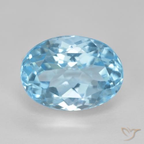 12.59ct Natürlicher Swiss Blue Topas, Oval, VVS