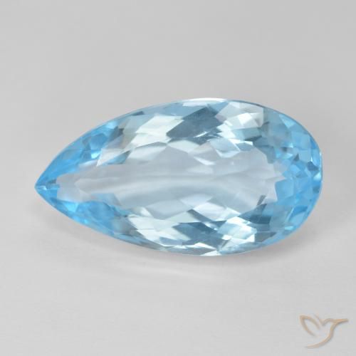 11.51ct Natürlicher Swiss Blue Topas, Birnenform, VVS-VS