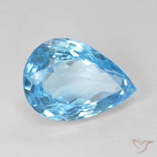9,17 ctw natürlicher Swiss Blue Topas, Birnenform, VVS-VS