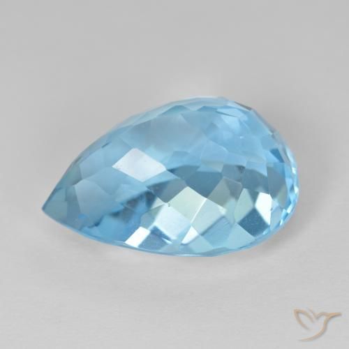 9,17 ctw natürlicher Swiss Blue Topas, Birnenform, VVS-VS