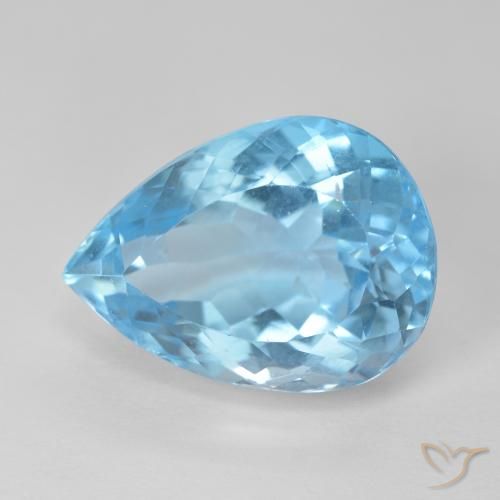 12.83ct Natürlicher Swiss Blue Topas, Birnenform, VVS-VS