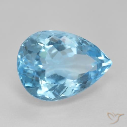 9,17 ctw natürlicher Swiss Blue Topas, Birnenform, VVS-VS
