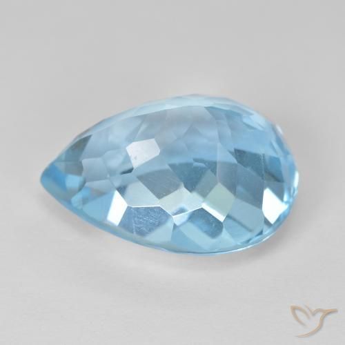 9,17 ctw natürlicher Swiss Blue Topas, Birnenform, VVS-VS