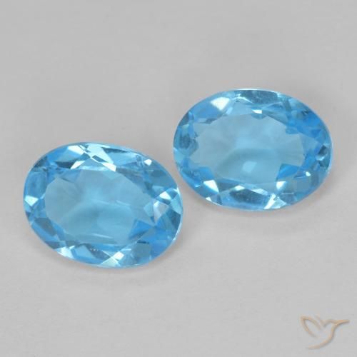 2.76ctw Natürlicher Swiss Blue Topas, Oval, VS
