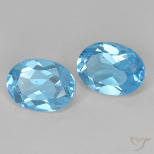 3.06 ct natürliche Swiss Blue Topas-Edelsteine, Oval, VVS-VS