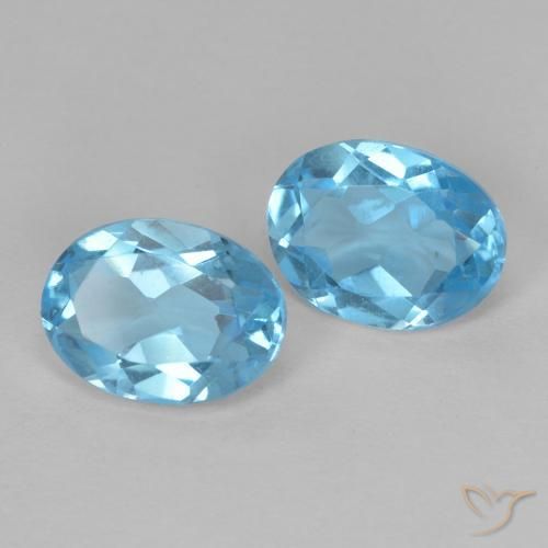2.95 ct natürliche Swiss Blue Topas-Edelsteine, Oval, VVS-VS