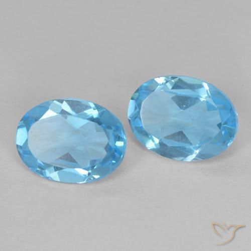 2.61 ct natürliche Swiss Blue Topas-Edelsteine, Oval, VVS-VS