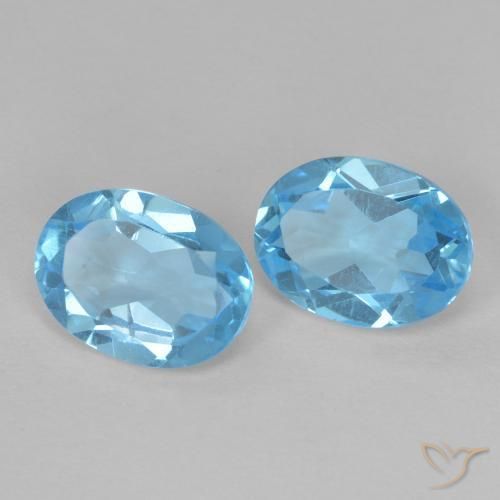 2.69 ct natürliche Swiss Blue Topas-Edelsteine, Oval, VVS-VS