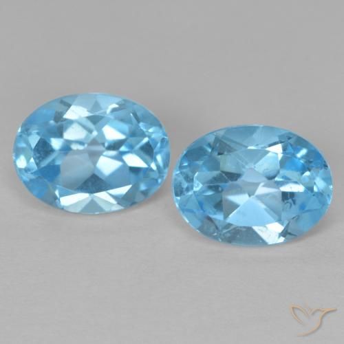 3.38ctw Natürlicher Swiss Blue Topas, Oval, VVS-VS