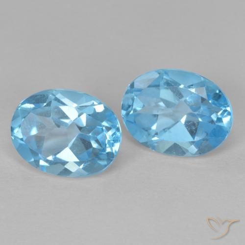 3.38 ct natürliche Swiss Blue Topas-Edelsteine, Oval, VVS-VS