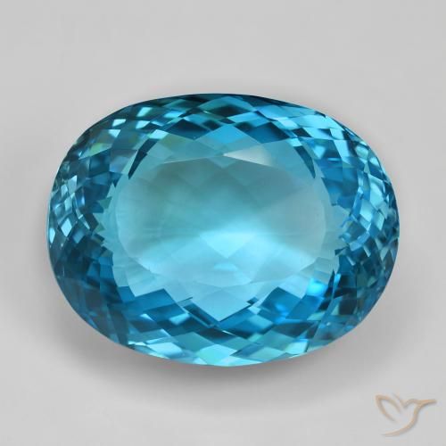 123.63ct Natürlicher Swiss Blue Topas, Oval, VVS