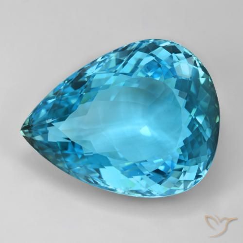 110.02ct Natürlicher Swiss Blue Topas, Birnenform, IF