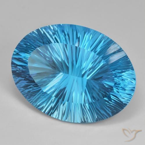 9,17 ctw natürlicher Swiss Blue Topas, Oval, IF