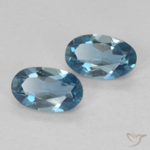 0,60 ct natürliche London Blue Topas-Edelsteine, Oval Schliff, VVS-VS