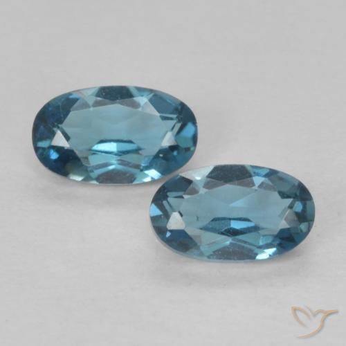 0.60ctw Natürlicher London Blau Topas, Oval, VVS-VS