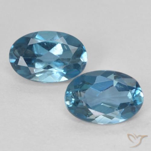1.22ctw Natürlicher London Blau Topas, Oval, VS
