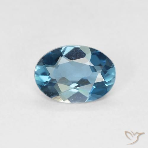 0.70ct Natürlicher London Blau Topas, Oval, VVS