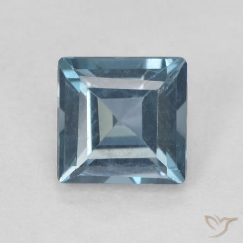 0.76ct Natürlicher London Blau Topas, Quadrat, VVS-VS
