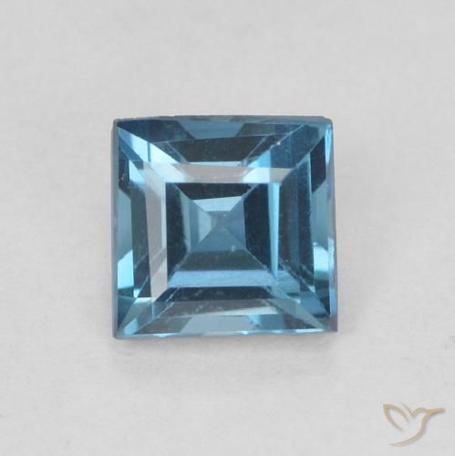 0.62ct Natürlicher London Blau Topas, Quadrat, VVS-VS