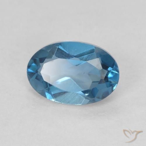 9,17 ctw natürlicher London Blau Topas, Oval, VVS-VS