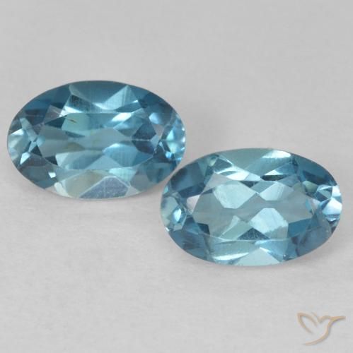 1.18ctw Natürlicher London Blau Topas, Oval, VVS-VS