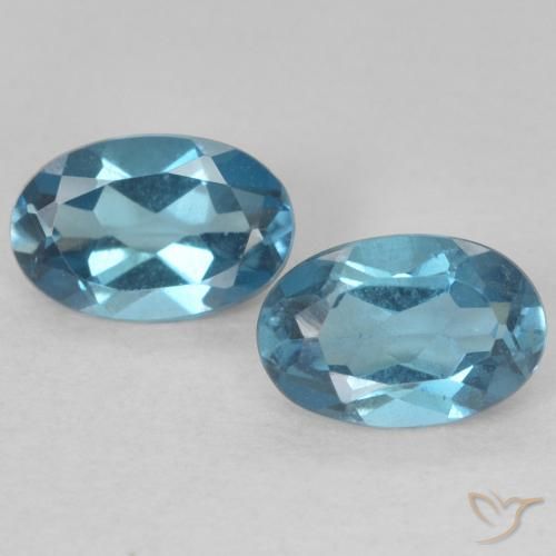 1.13ctw Natürlicher London Blau Topas, Oval, VVS-VS
