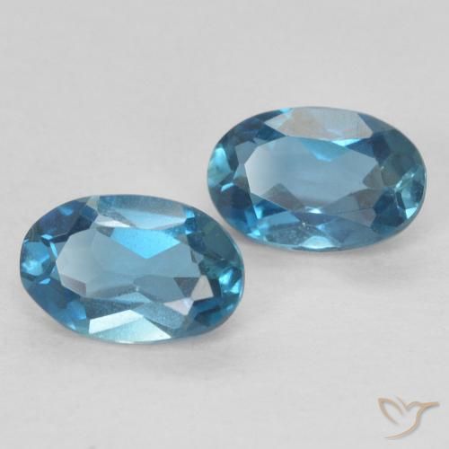 1.02ctw Natürlicher London Blau Topas, Oval, VVS