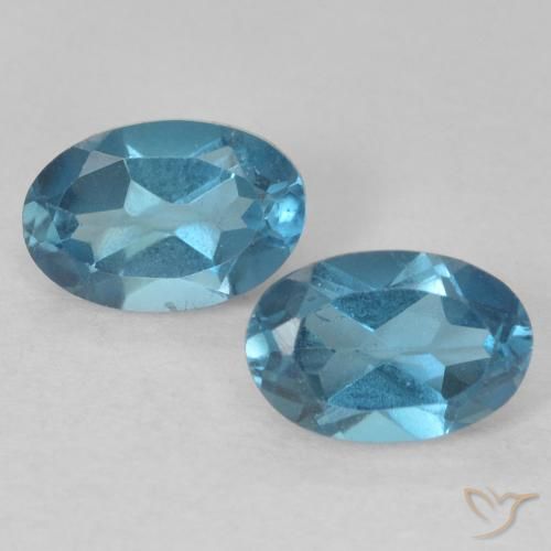 1.25ctw Natürlicher London Blau Topas, Oval, VVS