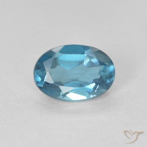 0.65ct Natürlicher London Blau Topas, Oval, VVS