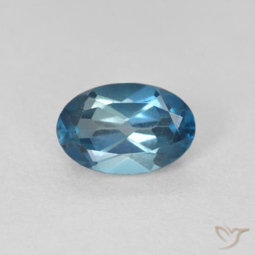 0.62ct Natürlicher London Blau Topas, Oval, VVS