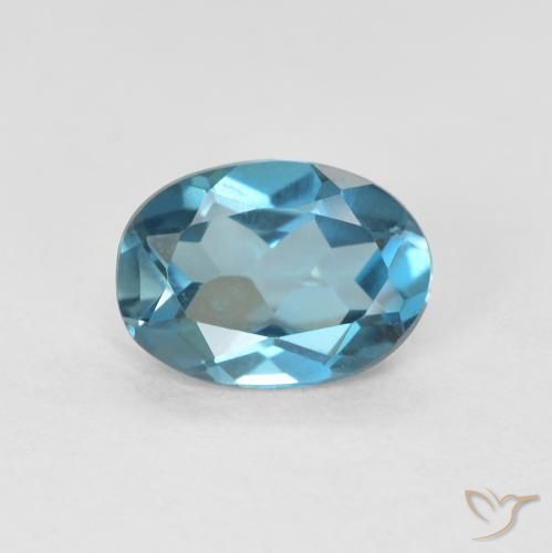 0.80ct Natürlicher London Blau Topas, Oval, VVS, Photo A