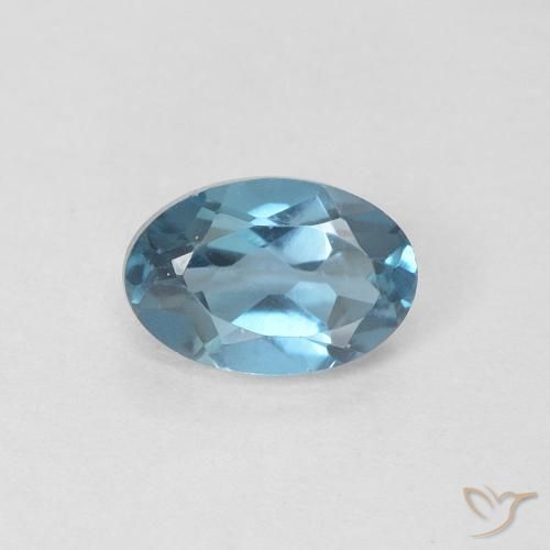 0.61ct Natürlicher London Blau Topas, Oval, VVS-VS
