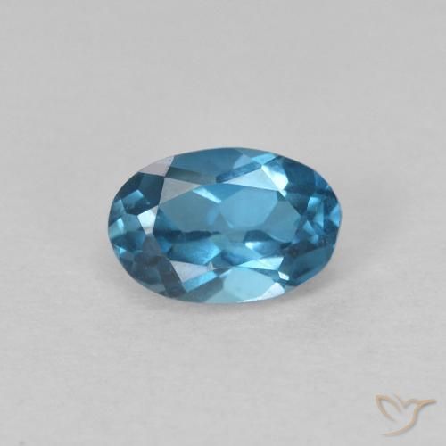 0.73ct Natürlicher London Blau Topas, Oval, VVS-VS