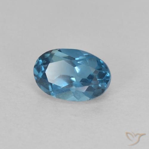 0,73 ctw natürlicher blauer Topas, Oval Schliff, VVS-VS