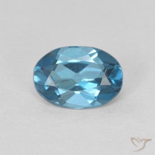 0.82ct Natürlicher London Blau Topas, Oval, VVS