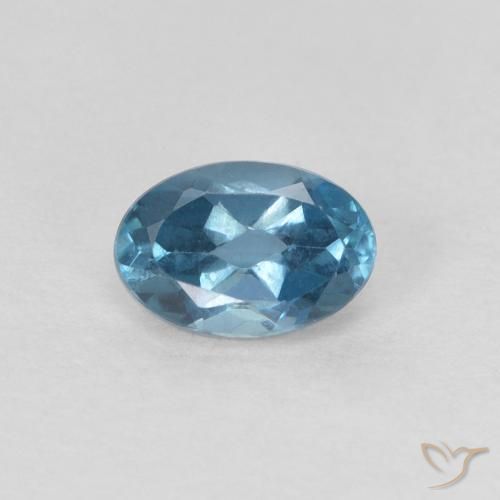 0.70ct Natürlicher London Blau Topas, Oval, VVS