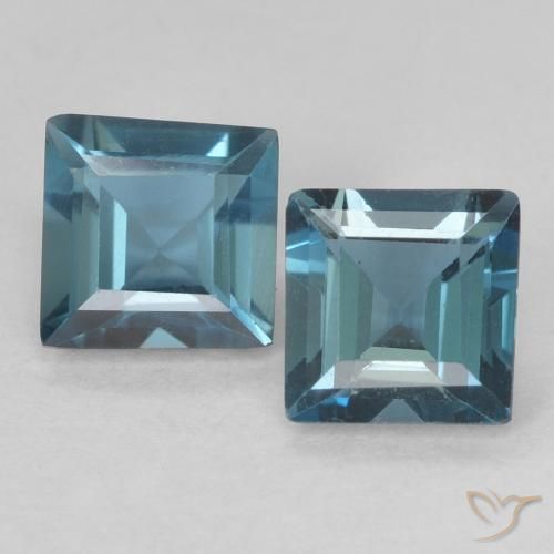 1.41ctw Natürlicher London Blau Topas, Quadrat, VVS-VS