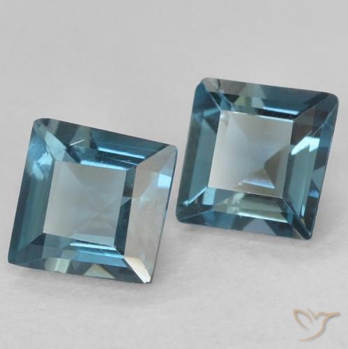 1.41 ct natürliche London Blau Topas-Edelsteine, Quadrat, VVS-VS