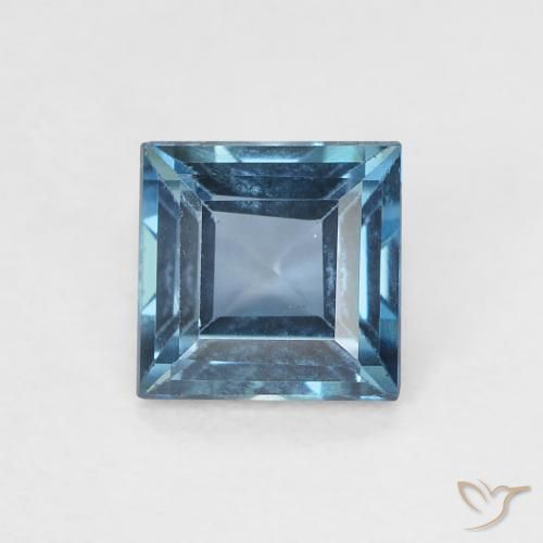 0.75ct Natürlicher London Blau Topas, Quadrat, VVS-VS