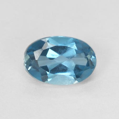 0.64ct Natürlicher London Blau Topas, Oval, VVS