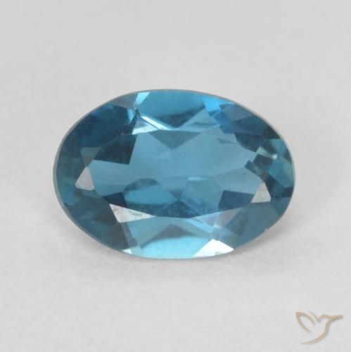 0.71ct Natürlicher London Blau Topas, Oval, VVS