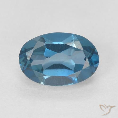 0.62ct Natürlicher London Blau Topas, Oval, VVS