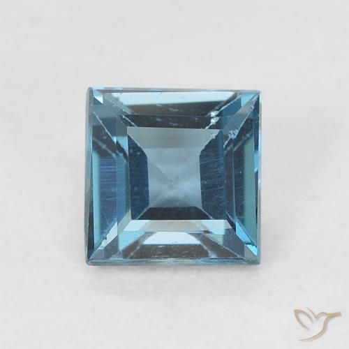 0.71ct Natürlicher London Blau Topas, Quadrat, VVS-VS