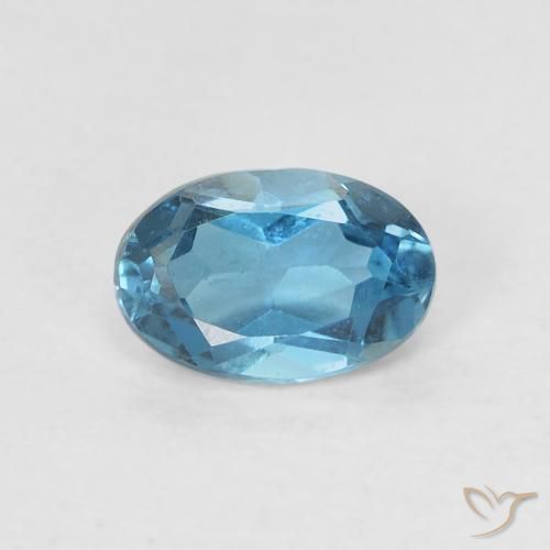 0.62ct Natürlicher London Blau Topas, Oval, VVS-VS
