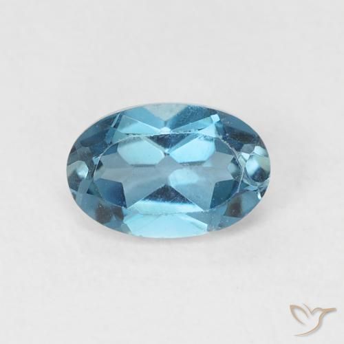 0.58ct Natürlicher London Blau Topas, Oval, VVS