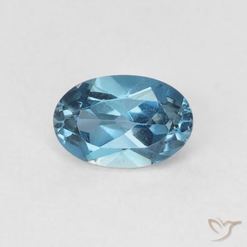 0.66ct Natürlicher London Blau Topas, Oval, VVS