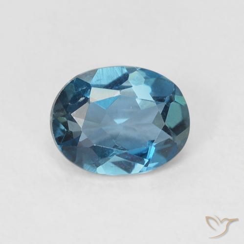 0.73ct Natürlicher London Blau Topas, Oval, VVS