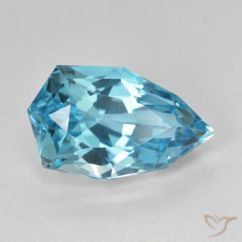 9,17 ctw natürlicher Swiss Blue Topas, Birnenform, VVS