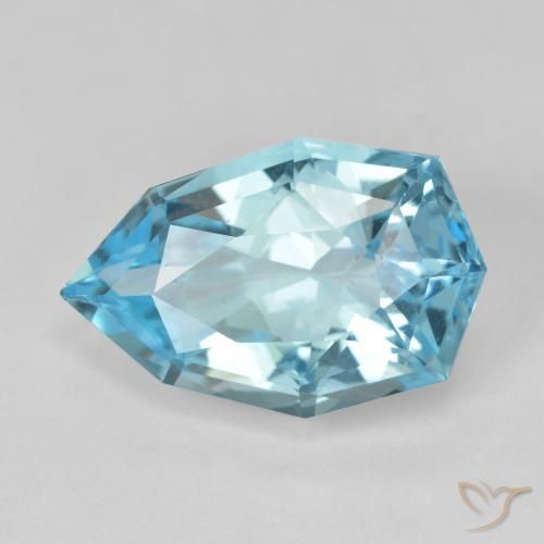 11.95ct Natürlicher Swiss Blue Topas, Birnenform, VVS
