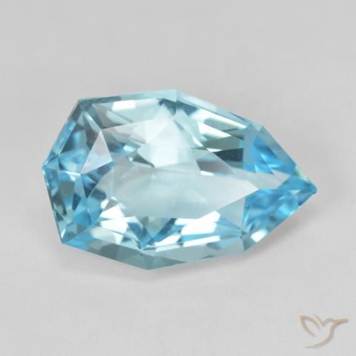 9,17 ctw natürlicher Swiss Blue Topas, Birnenform, VVS